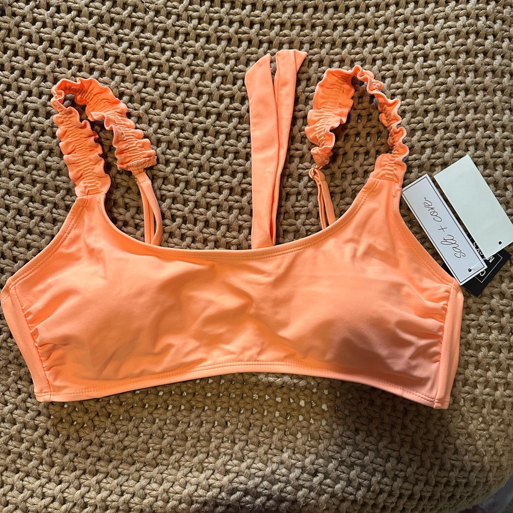 Salt + Cove Peach Ruffle Strap Bikini Top – NWT – Size XL